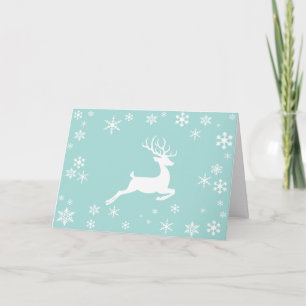 Merry Christmas Red Typography on Robin's Egg Blue Holiday Card