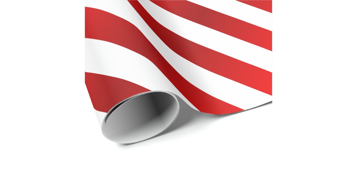 Merry Christmas Red &amp; White Candy Stripes Wrapping Paper | Zazzle.com.au