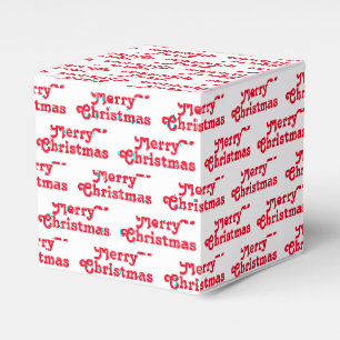 "Merry Christmas" red white Holiday Gift Favour Box