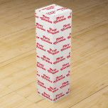"Merry Christmas" red white Holiday Gift Wine Box<br><div class="desc">"Merry Christmas" red white Holiday Gift wine Box</div>