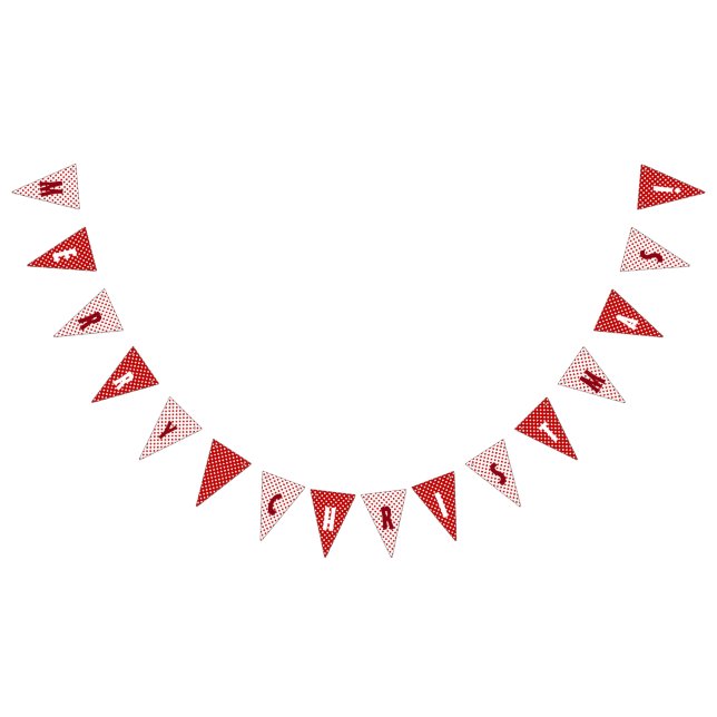 Merry Christmas Red White Polka Dots Nordic Bunting (All)