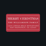 Merry Christmas Red White Return Address Label<br><div class="desc">Add some extra cheer to your holiday cards and invitations with our festive Merry Christmas return address labels. This stylish Christmas design features 'Merry Christmas' in white handwritten modern typography on a red background. Simply add your name and address. Exclusively designed for you by Happy Dolphin Studio. If you need...</div>