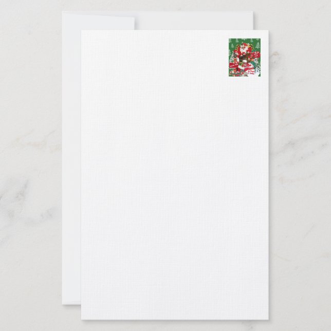 Merry Christmas Red White Stationery (Front)