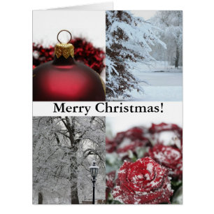 Merry Christmas Red Winter Collage