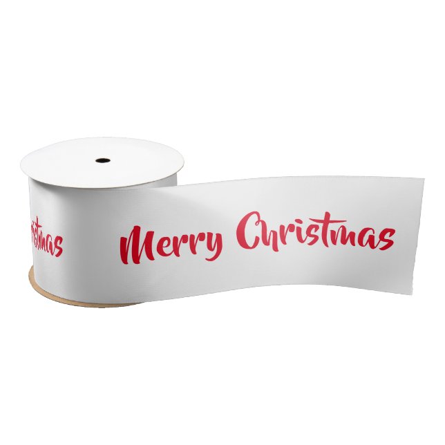 Merry Christmas red words Satin Ribbon (Spool)