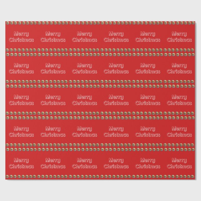 Merry Christmas Red Wrapping Paper (Flat)