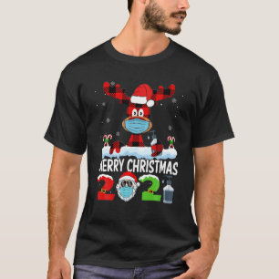 Merry Christmas Reindeer 2021 Santa Pyjamas Family T-Shirt