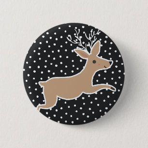 Merry Christmas - Reindeer 6 Cm Round Badge