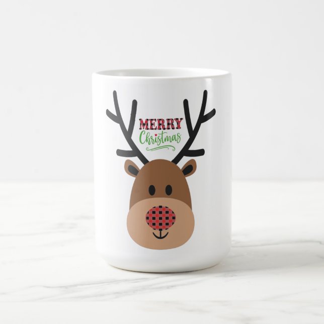 Merry Christmas Reindeer Coffee Mug (Center)