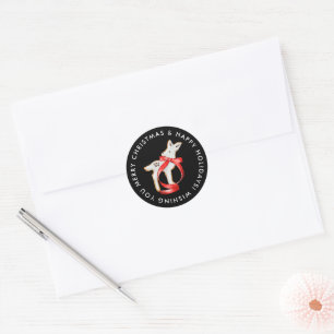 Merry Christmas Reindeer Cookie Custom Classic Round Sticker