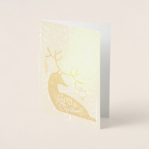 Merry Christmas Reindeer Cosy Foil Card