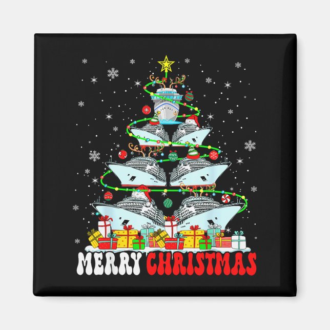 Merry Christmas Reindeer Elf Santa Cruise Ships Xm Magnet (Front)