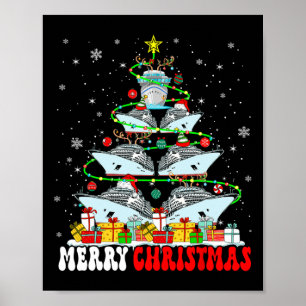 Merry Christmas Reindeer Elf Santa Cruise Ships Xm Poster