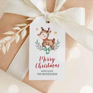Merry Christmas Reindeer Gift Tags