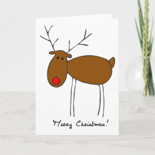 Merry Christmas Reindeer Holiday Card