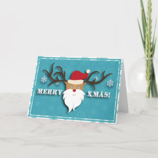 Merry Christmas Reindeer Holiday Card