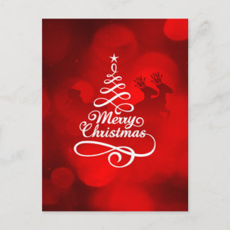 Merry Christmas Reindeer Holiday Postcard