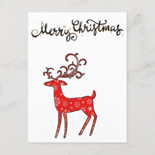 Merry Christmas Reindeer Holiday T-Shirt Tote Bag Postcard