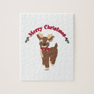 Merry Christmas Reindeer Jigsaw Puzzle
