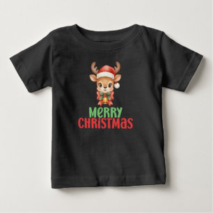Merry Christmas Reindeer Kids Baby T-Shirt