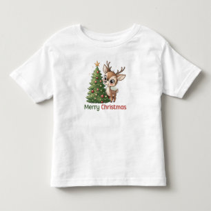 Merry Christmas Reindeer Kids Toddler T-Shirt