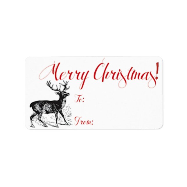 Merry Christmas Reindeer Label (Front)