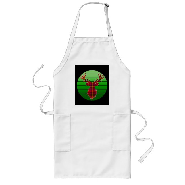 MERRY CHRISTMAS REINDEER LONG APRON (Front)