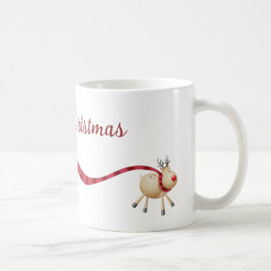 Merry Christmas Reindeer Long Scarf Coffee Mug