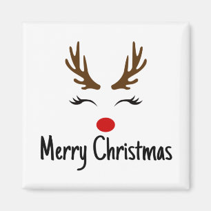 Merry Christmas Reindeer Magnet