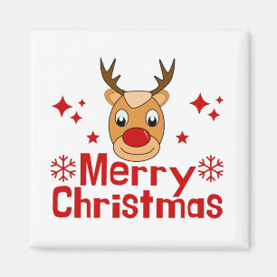 Merry Christmas Reindeer Magnet