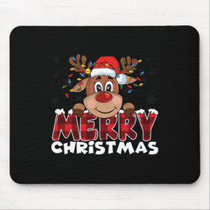 Merry Christmas Reindeer Men Women Family Matching Mouse Pad
