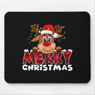 Merry Christmas Reindeer Men Women Family Matching Mouse Pad