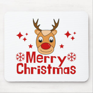 Merry Christmas Reindeer Mouse Pad