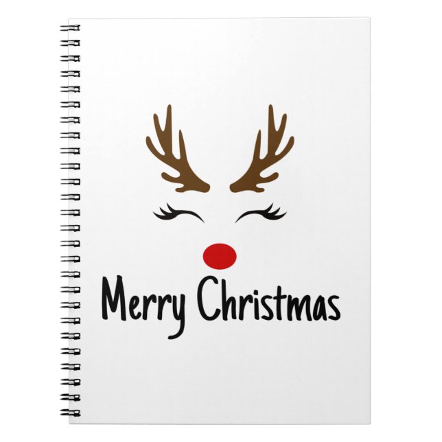 Merry Christmas Reindeer Notebook (Front)