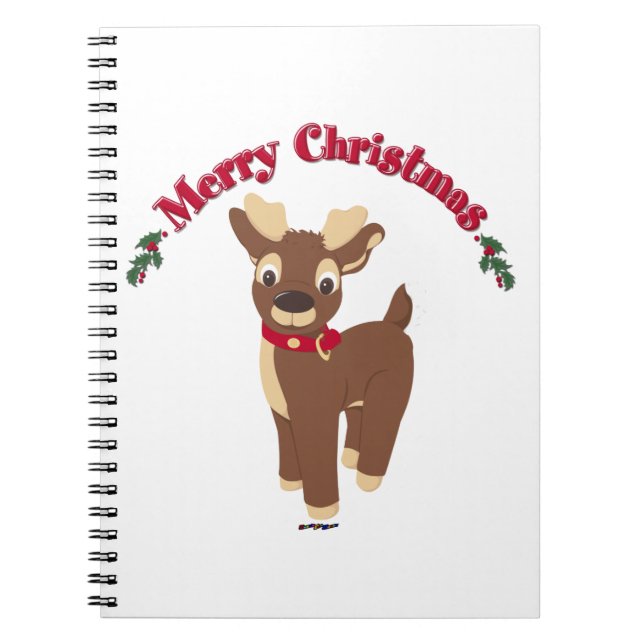Merry Christmas Reindeer Notebook (Front)