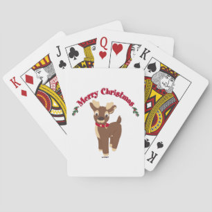 Merry Christmas Reindeer Playing Cards