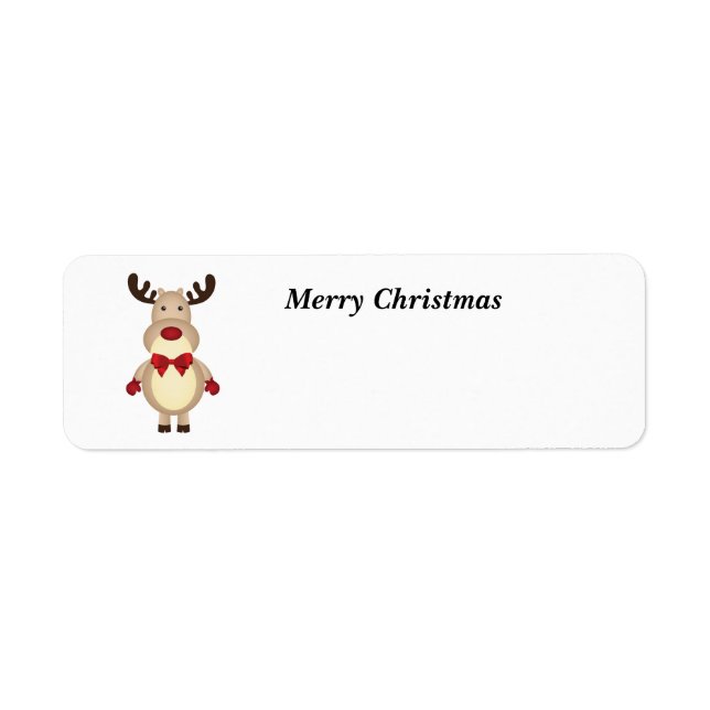 Merry Christmas Reindeer Return Address Label (Front)