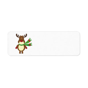 Merry Christmas Reindeer Return Address Label