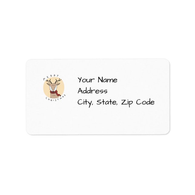 MERRY CHRISTMAS REINDEER  RETURN ADDRESS LABELS (Front)