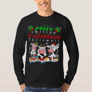 Merry Christmas Reindeer Santa ELF Cow Farmer ASL T-Shirt