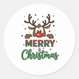 Merry Christmas Reindeer Sticker