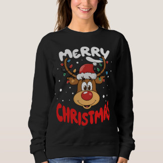Merry Christmas Reindeer Women Men Funny Family Sweatshirt