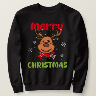 Merry Christmas Reindeer Women Men Funny Family Sweatshirt