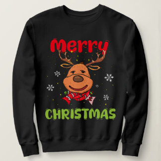 Merry Christmas Reindeer Women Men Funny Family Sweatshirt