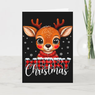 Merry Christmas Reindeer Xmas Family Matching Men Card