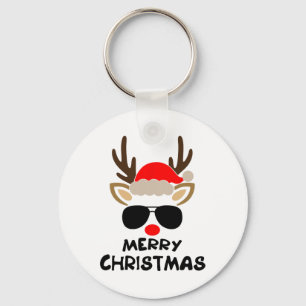 Merry Christmas Reindeer Xmas Family Men Women Kid Key Ring