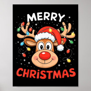 Merry Christmas Reindeer Xmas Family Men Women Kid Poster