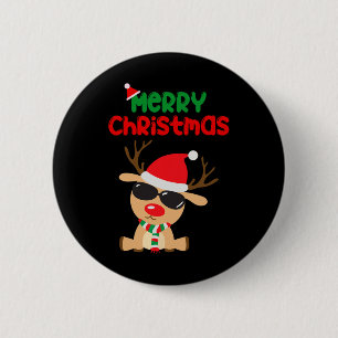 Merry Christmas Reindeer Xmas Family Men Women Tee 6 Cm Round Badge