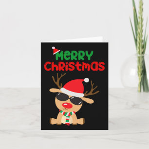 Merry Christmas Reindeer Xmas Family Men Women Tee Card