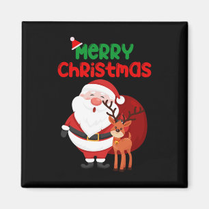 Merry Christmas Reindeer Xmas Family Men Women Tee Magnet